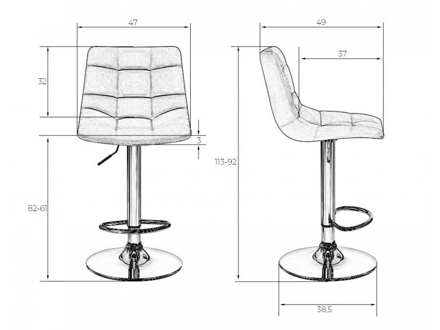 Стул барный DOBRIN TAILOR WHITE, бежевый велюр (MJ9-10)