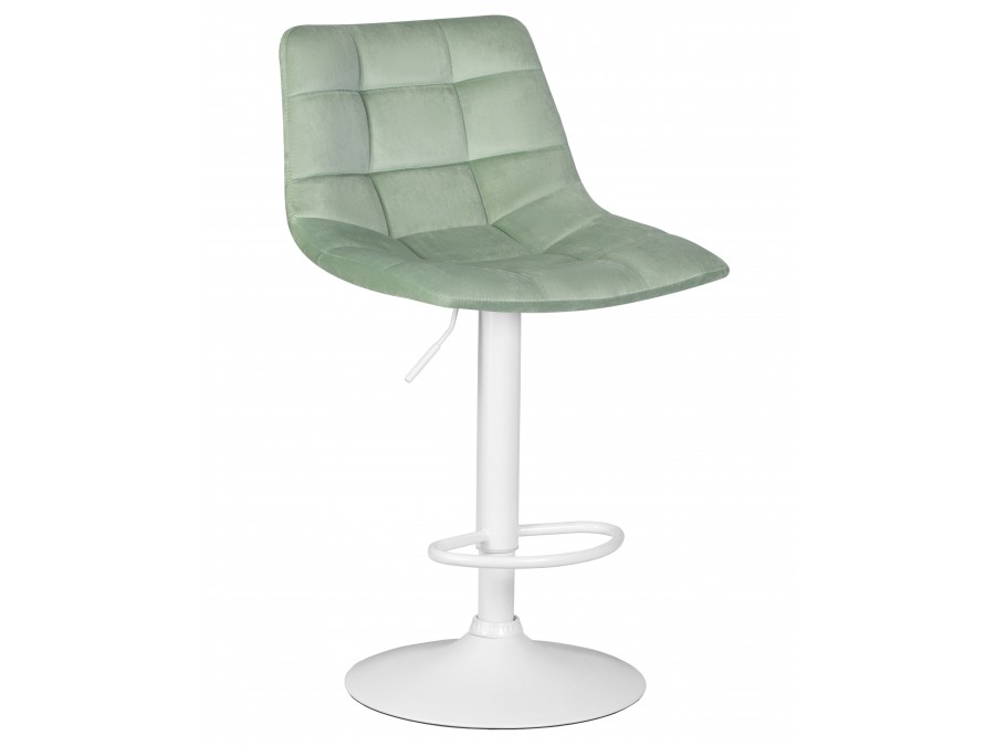 Стул барный DOBRIN TAILOR WHITE, пудрово-мятный велюр (MJ9-87)