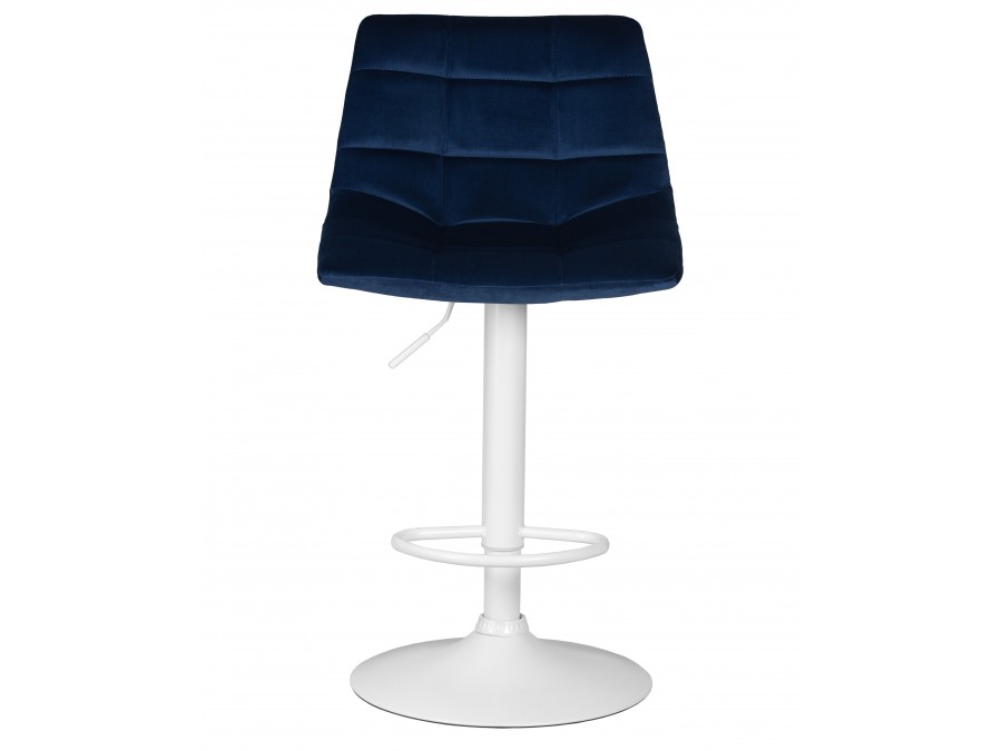 Стул барный DOBRIN TAILOR WHITE, синий велюр (MJ9-117)