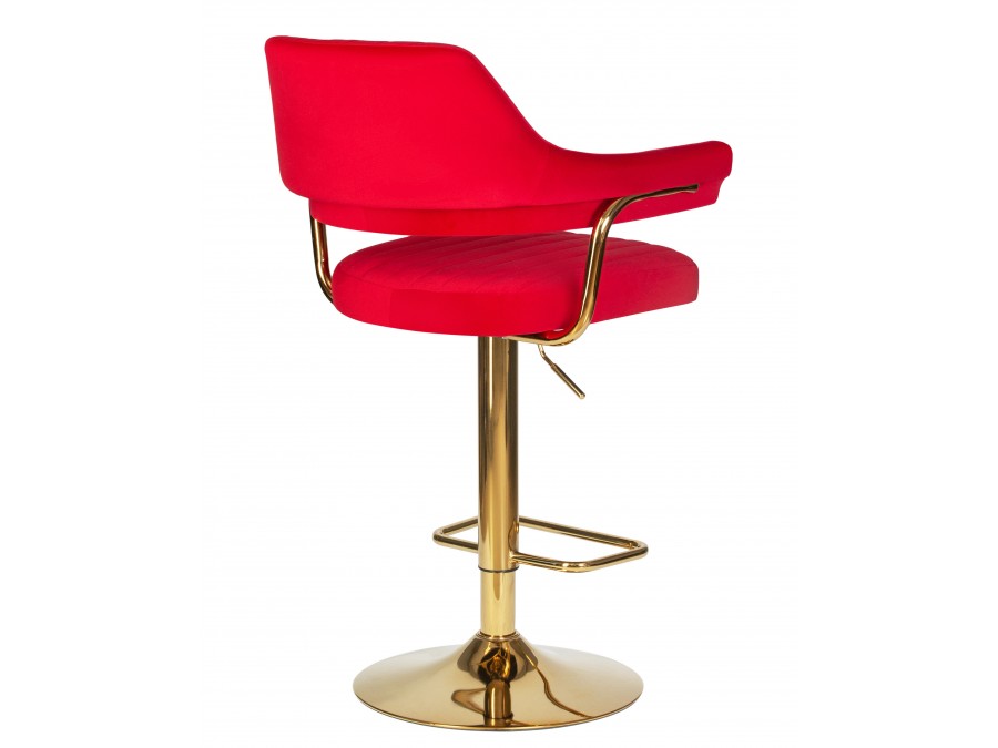 Стул барный DOBRIN CHARLY GOLD, красный велюр (MJ9-45)