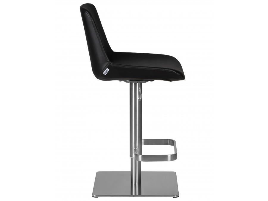 Стул барный DOBRIN ALDO, черный PU YP33-19, основание из нержавеющей стали