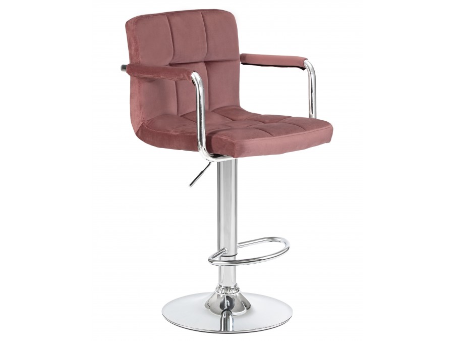 Стул барный DOBRIN KRUGER ARM, пудрово-розовый велюр (MJ9-32)