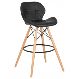 Стул барный DOBRIN BUTTERFLY BAR, ножки светлый бук, цвет чёрный