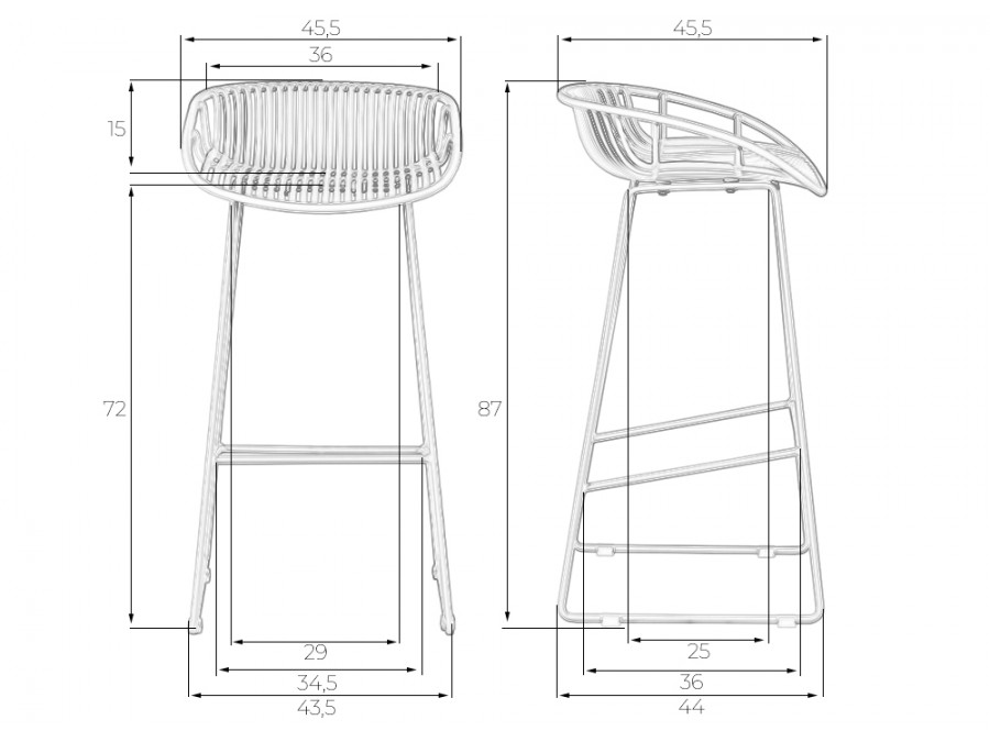 Стул барный DOBRIN FRANK, светло-серый