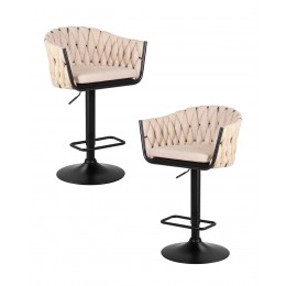 Набор 2 шт Стул барный DOBRIN LEON, бежевая ткань (LAR 275-1)