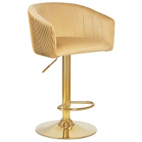 Стул барный DOBRIN DARCY GOLD, песочный велюр (1922-3)