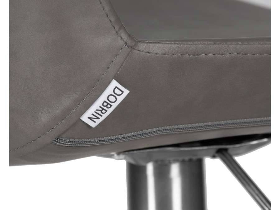 Стул барный DOBRIN ALDO, серый PU YP4, основание из нержавеющей стали