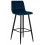 Стул барный DOBRIN NICOLE, черные матовые ножки, темно-синий велюр (108-95)