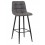 Стул барный DOBRIN NICOLE, черные матовые ножки, серая антрацитовая винтажная экокожа (RU-08)