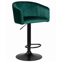 Стул барный DOBRIN DARCY BLACK, зеленый велюр (1922-9)