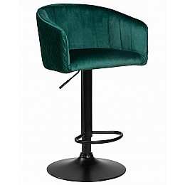 Стул барный DOBRIN DARCY BLACK, зеленый велюр (1922-9)