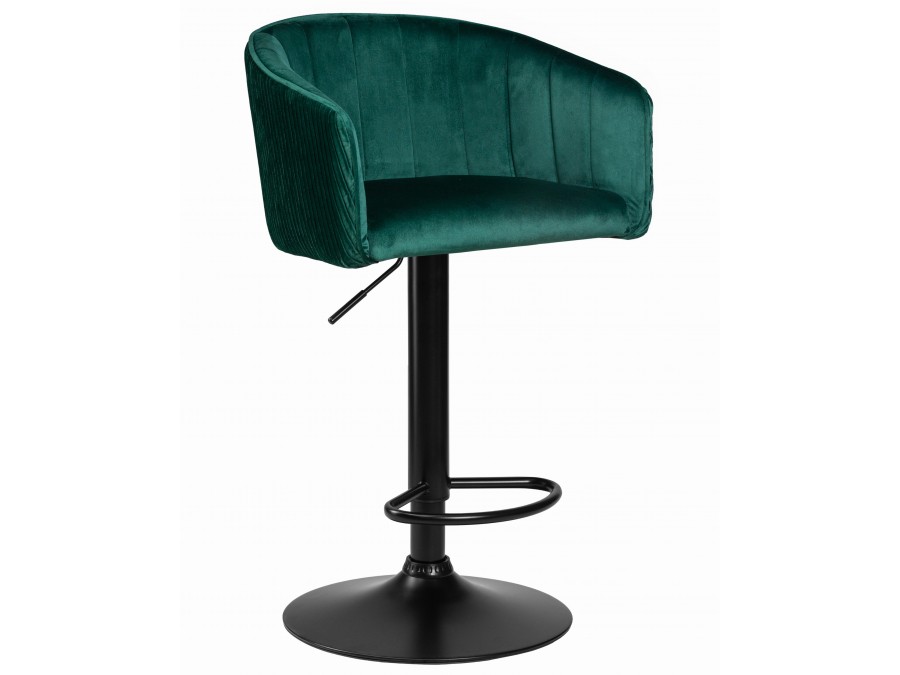 Стул барный DOBRIN DARCY BLACK, зеленый велюр (1922-9)