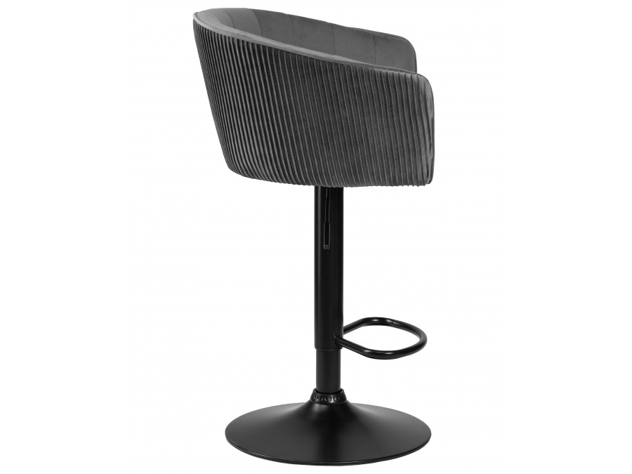 Стул барный DOBRIN DARCY BLACK, серый велюр (1922-19)