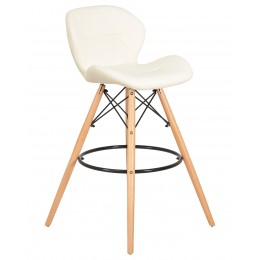Стул барный DOBRIN BUTTERFLY BAR, ножки светлый бук, цвет кремовый