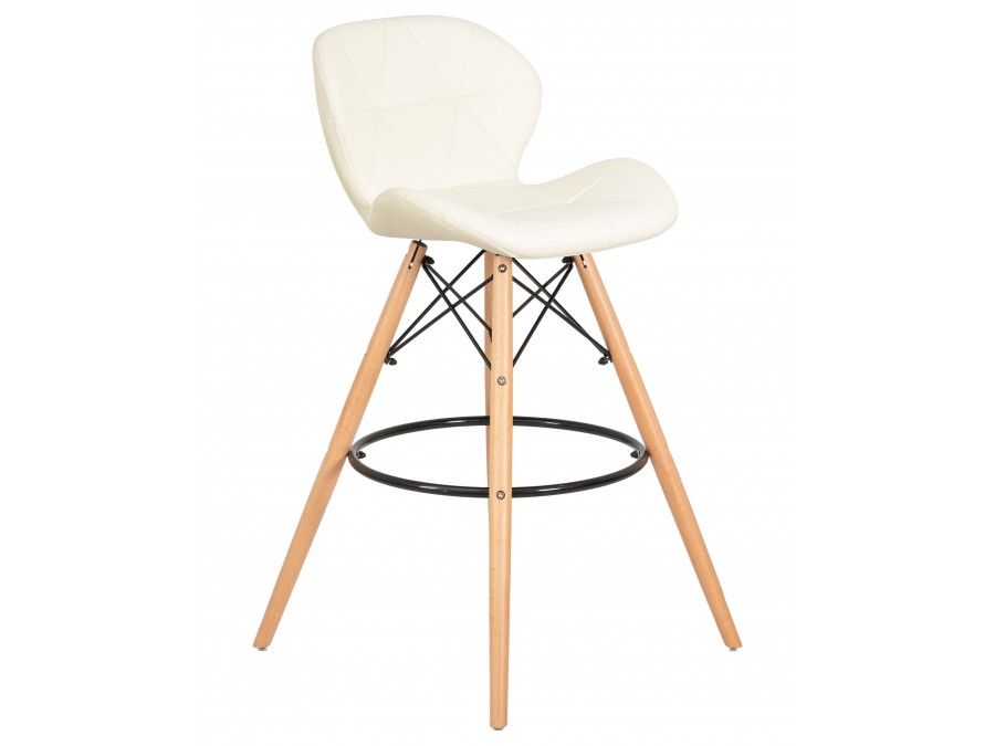 Стул барный DOBRIN BUTTERFLY BAR, ножки светлый бук, цвет кремовый