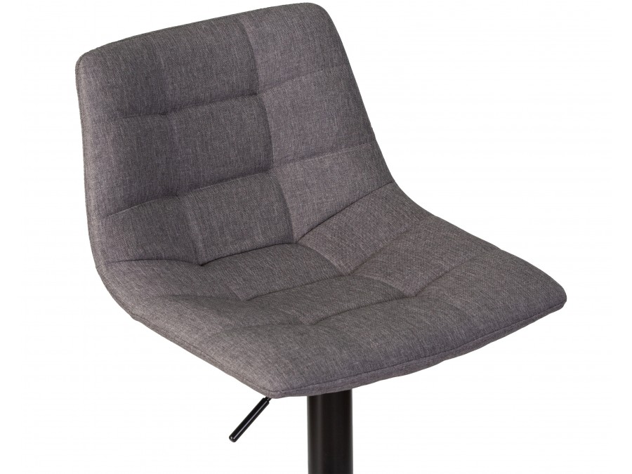 Стул барный DOBRIN TAILOR BLACK, серая ткань (188-55)