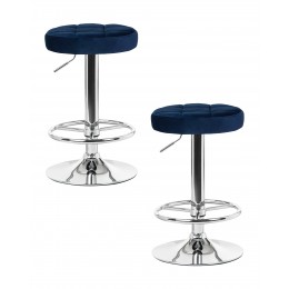 Набор 2 шт Табурет барный DOBRIN BRUNO, синий велюр (MJ9-117)