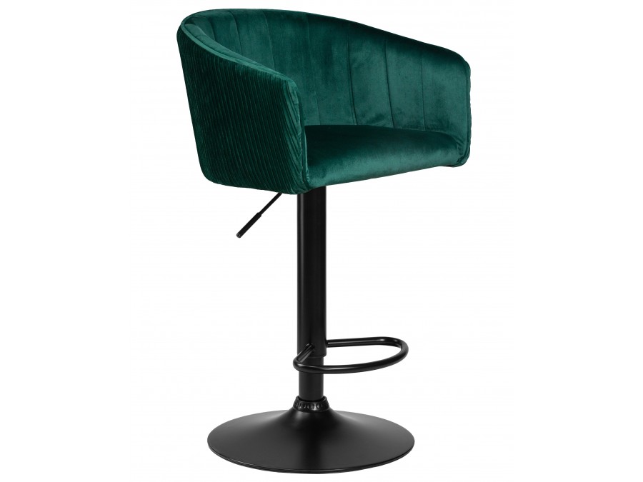 Стул барный DOBRIN DARCY BLACK, зеленый велюр (1922-9)