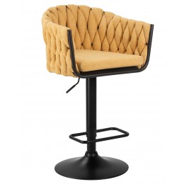 Стул барный DOBRIN LEON, жёлтая ткань (LAR 275-8)