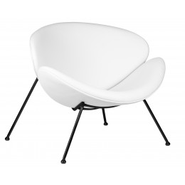 Кресло дизайнерское DOBRIN EMILY, белый винил YP17, черное основание