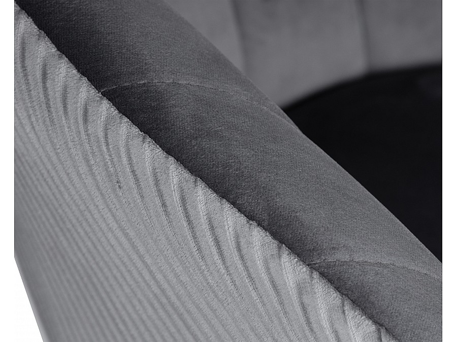 Кресло дизайнерское DOBRIN EDISON BLACK, серый велюр (1922-19)