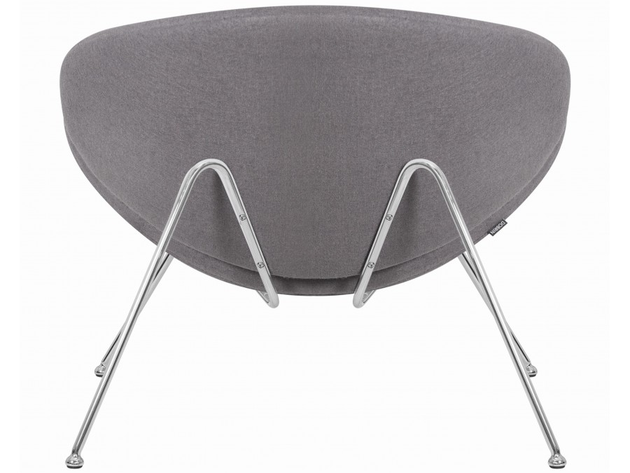 Кресло дизайнерское DOBRIN EMILY, серая ткань AF7, хромированная сталь