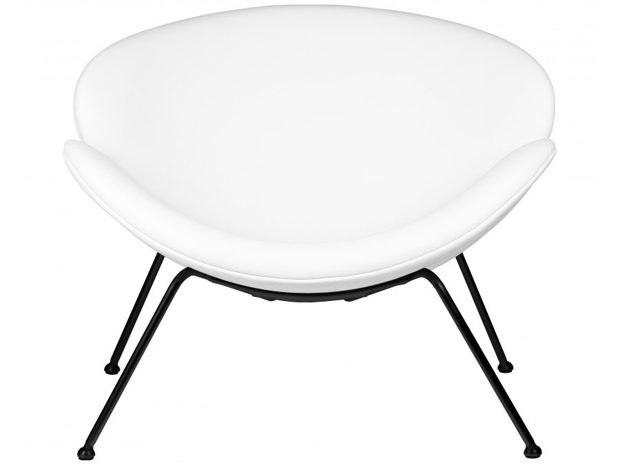 Кресло дизайнерское DOBRIN EMILY, белый винил YP17, черное основание