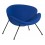 Кресло дизайнерское DOBRIN EMILY, синяя ткань AF6, черное основание