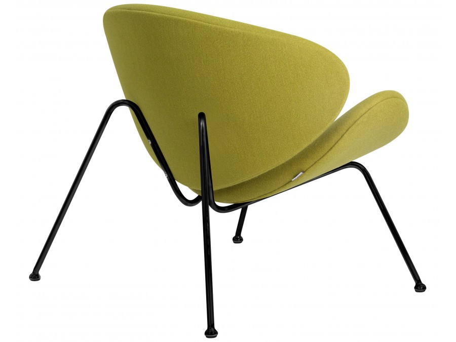 Кресло дизайнерское DOBRIN EMILY, светло-зеленая ткань AF3, черное основание