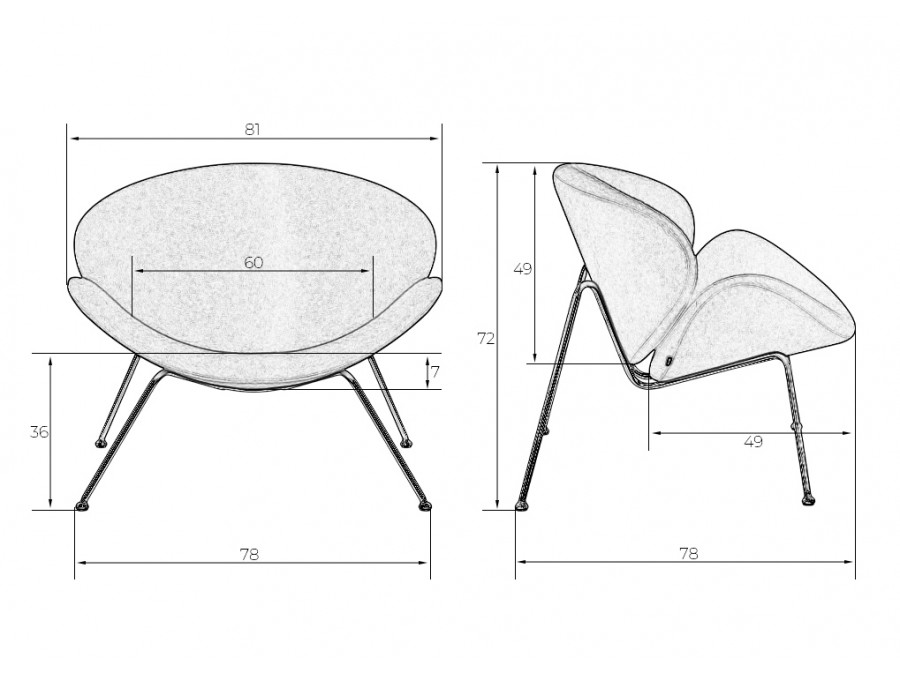 Кресло дизайнерское DOBRIN EMILY, черный ткань AF9, золотое основание