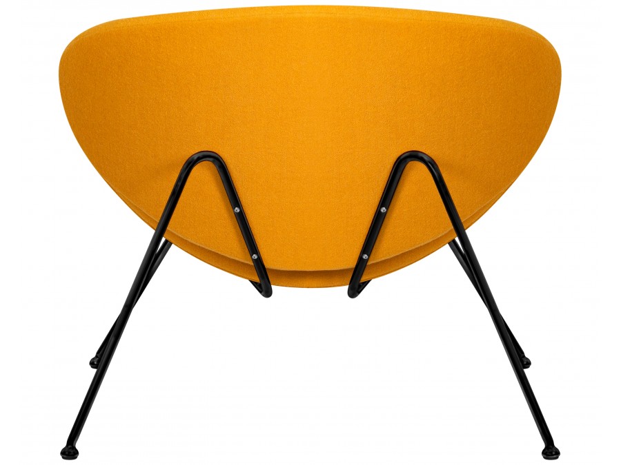 Кресло дизайнерское DOBRIN EMILY, желтая ткань AF13, черное основание