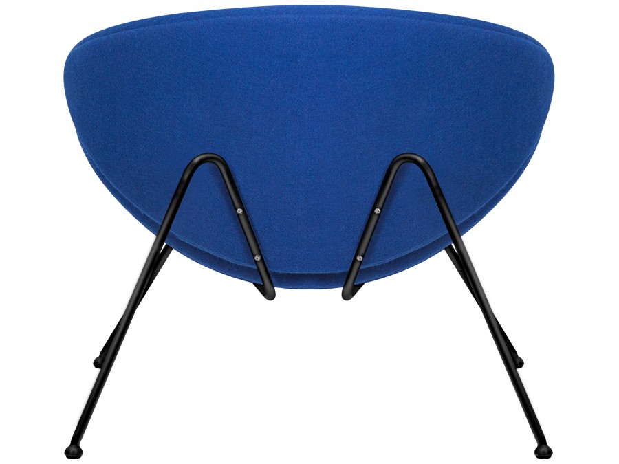 Кресло дизайнерское DOBRIN EMILY, синяя ткань AF6, черное основание