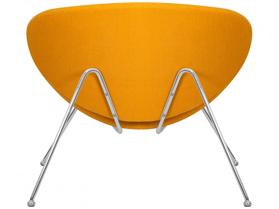 Кресло дизайнерское DOBRIN EMILY, желтая ткань AF13, хромированная сталь