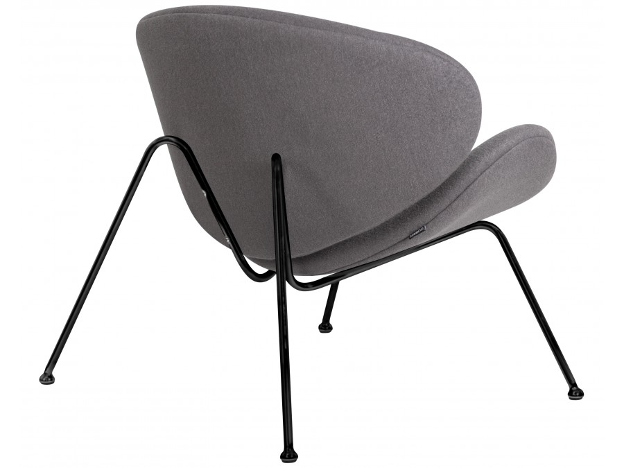 Кресло дизайнерское DOBRIN EMILY, серая ткань AF7, черное основание