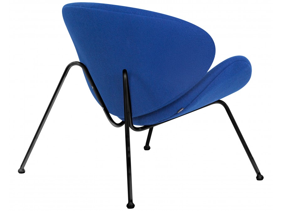 Кресло дизайнерское DOBRIN EMILY, синяя ткань AF6, черное основание