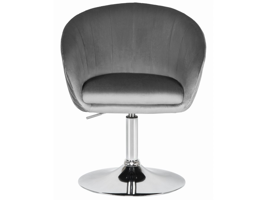 Кресло дизайнерское DOBRIN EDISON, серый велюр (1922-19)