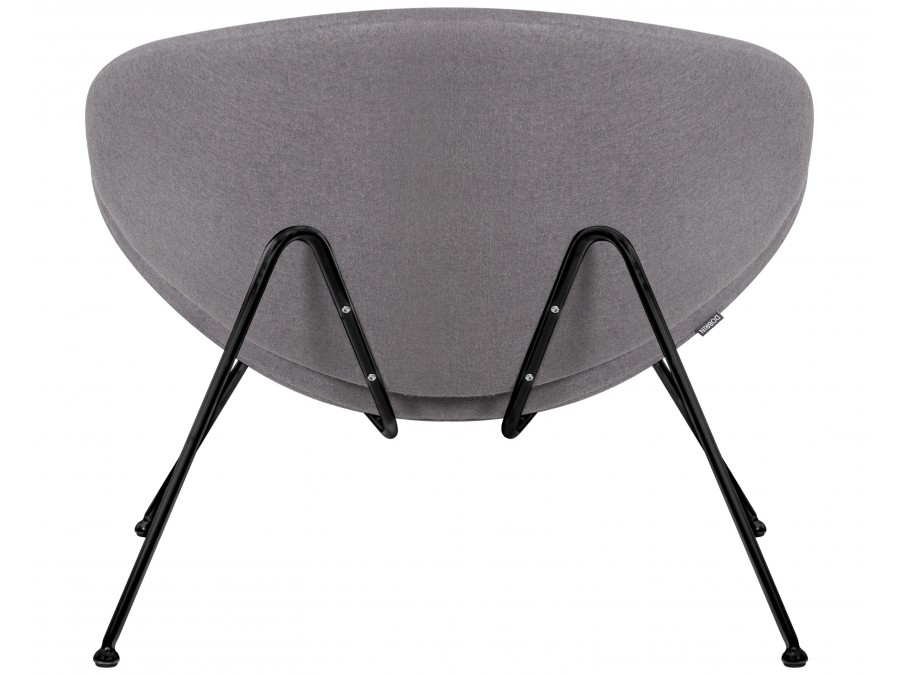 Кресло дизайнерское DOBRIN EMILY, серая ткань AF7, черное основание