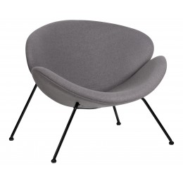 Кресло дизайнерское DOBRIN EMILY, серая ткань AF7, черное основание