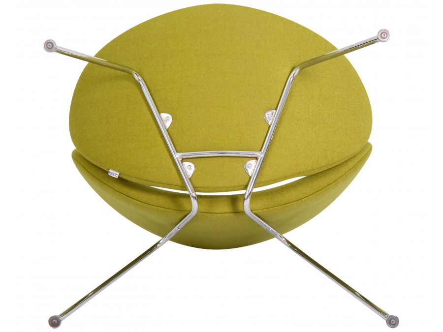 Кресло дизайнерское DOBRIN EMILY, светло-зеленая ткань AF3, хромированная сталь