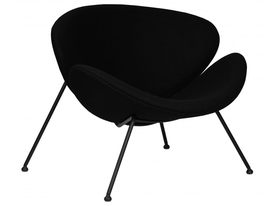 Кресло дизайнерское DOBRIN EMILY, черный ткань AF9, черное основание