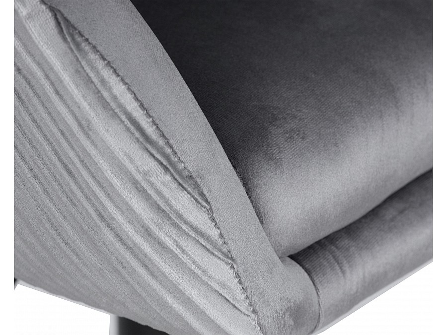 Кресло дизайнерское DOBRIN EDISON BLACK, серый велюр (1922-19)