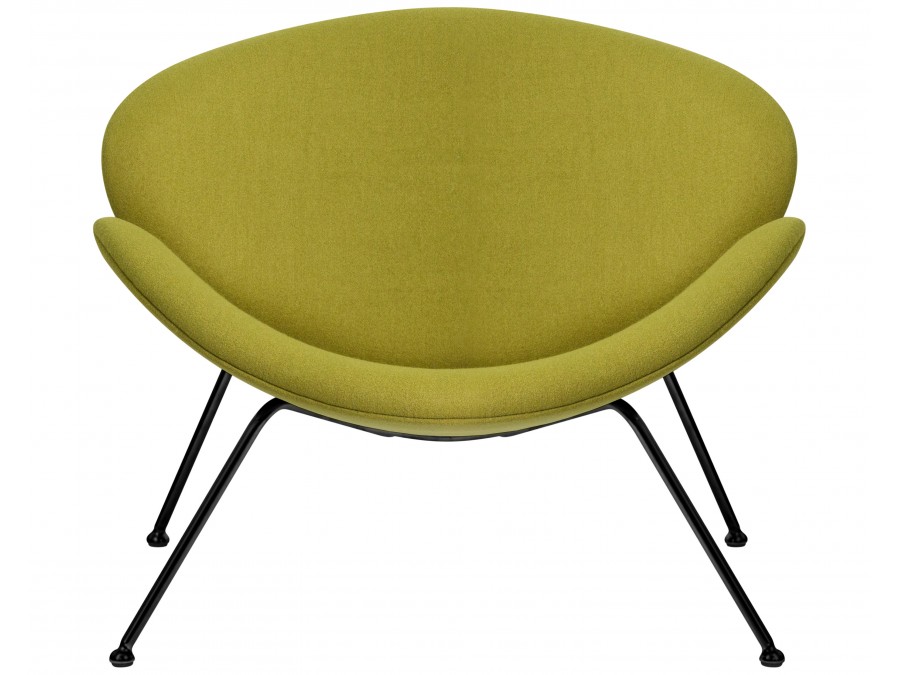 Кресло дизайнерское DOBRIN EMILY, светло-зеленая ткань AF3, черное основание