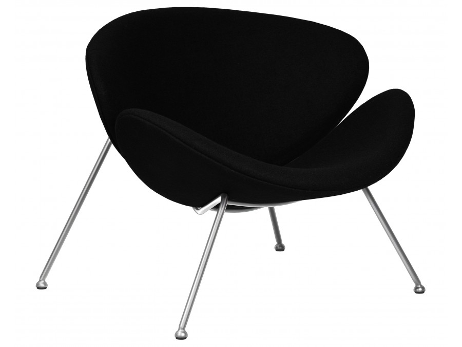 Кресло дизайнерское DOBRIN EMILY, черный ткань AF9, хромированная сталь