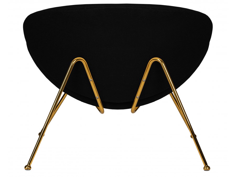 Кресло дизайнерское DOBRIN EMILY, черный ткань AF9, золотое основание