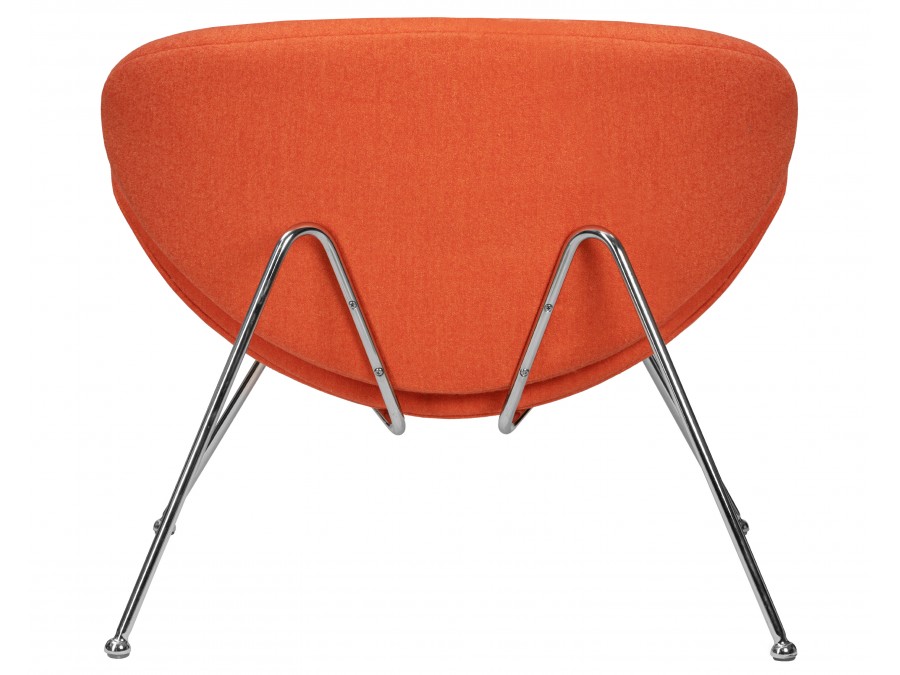 Кресло дизайнерское DOBRIN EMILY, оранжевая ткань AF, хромированная сталь