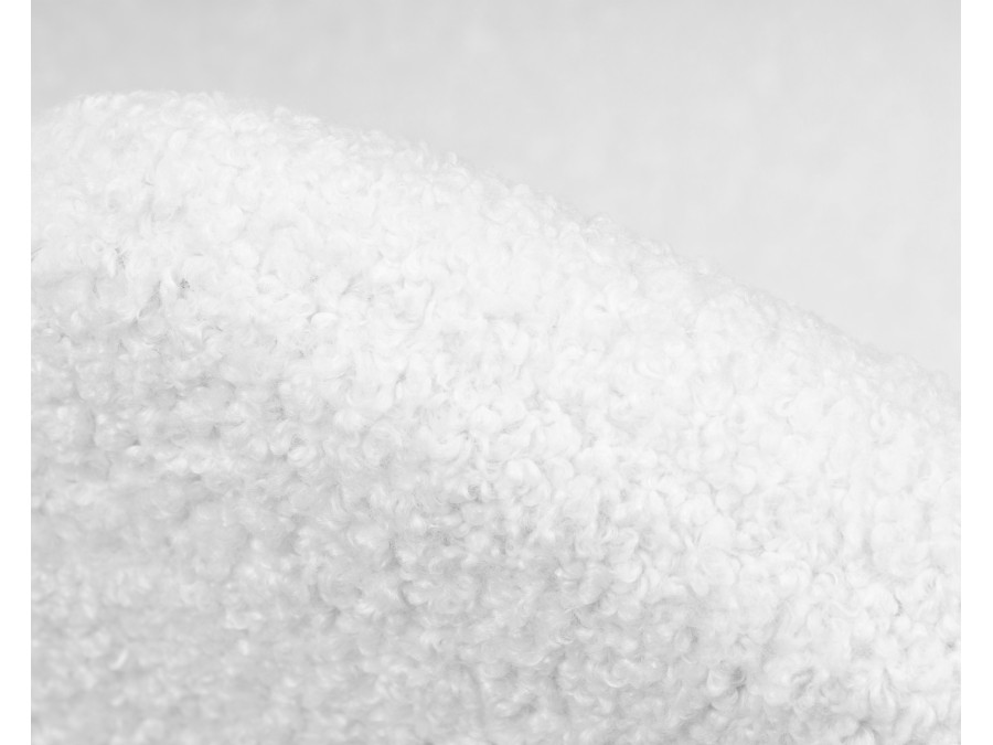 Кресло дизайнерское DOBRIN EMILY, белый (букле) ткань , хромированная сталь