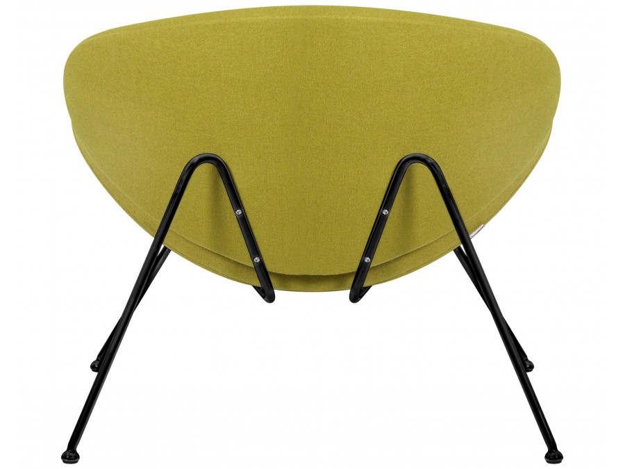 Кресло дизайнерское DOBRIN EMILY, светло-зеленая ткань AF3, черное основание