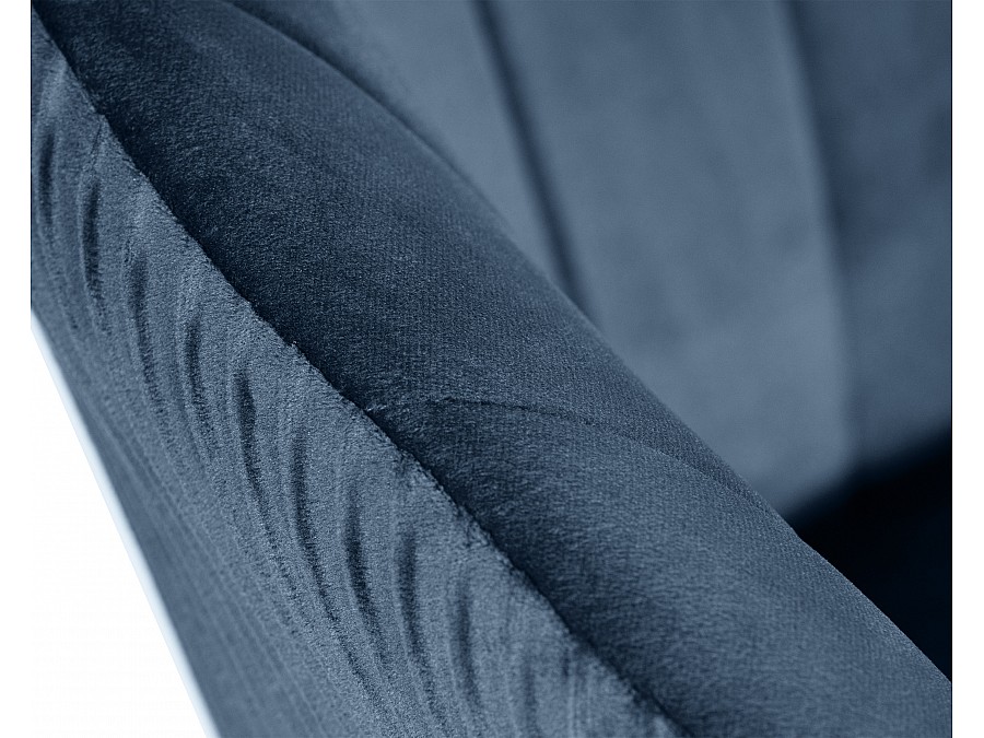 Кресло дизайнерское DOBRIN EDISON BLACK, синий велюр (1922-20)