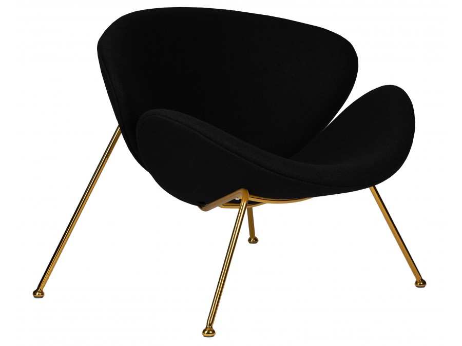 Кресло дизайнерское DOBRIN EMILY, черный ткань AF9, золотое основание