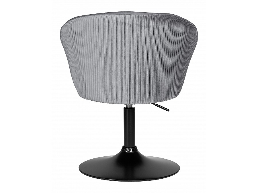 Кресло дизайнерское DOBRIN EDISON BLACK, серый велюр (1922-19)